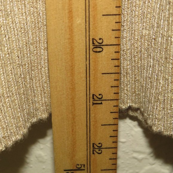 Raisey* Women's Short Sleeve Cowl Neck Straight Hem Ribbed Metallic Blouse~Large - Picture 7 of 9